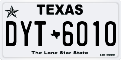 TX license plate DYT6010