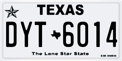 TX license plate DYT6014