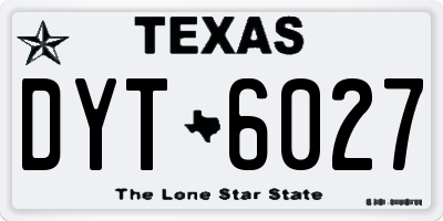 TX license plate DYT6027