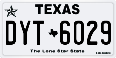 TX license plate DYT6029