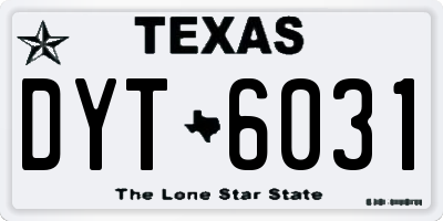TX license plate DYT6031