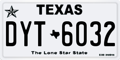 TX license plate DYT6032