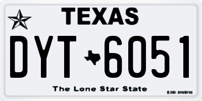 TX license plate DYT6051