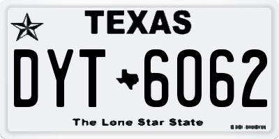 TX license plate DYT6062