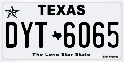 TX license plate DYT6065
