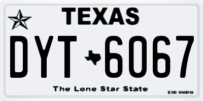 TX license plate DYT6067
