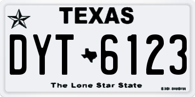TX license plate DYT6123