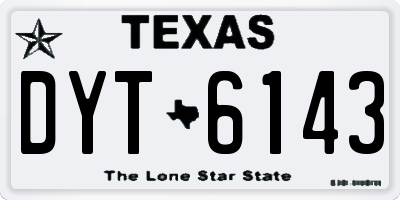 TX license plate DYT6143