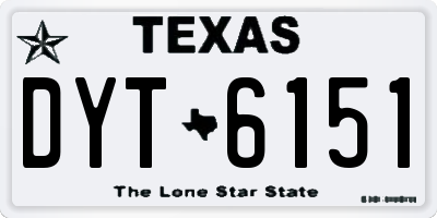 TX license plate DYT6151