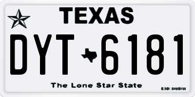 TX license plate DYT6181