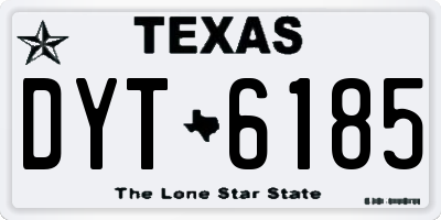 TX license plate DYT6185