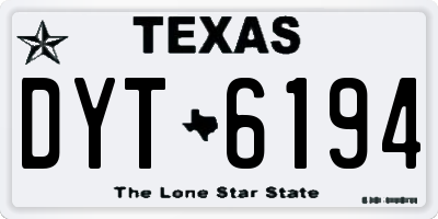 TX license plate DYT6194