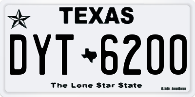 TX license plate DYT6200