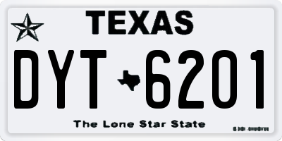 TX license plate DYT6201