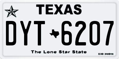 TX license plate DYT6207