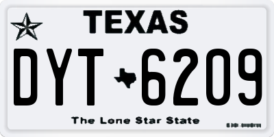TX license plate DYT6209