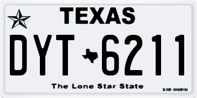 TX license plate DYT6211