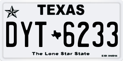 TX license plate DYT6233