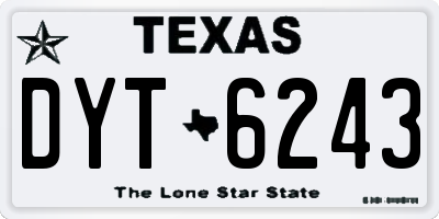 TX license plate DYT6243