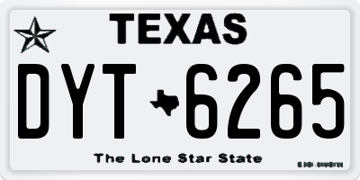 TX license plate DYT6265