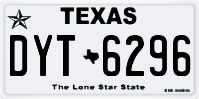 TX license plate DYT6296