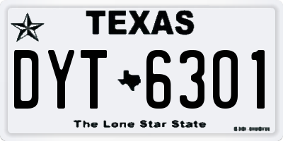 TX license plate DYT6301