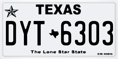TX license plate DYT6303
