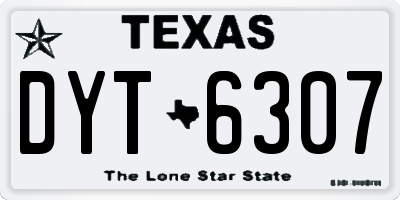 TX license plate DYT6307