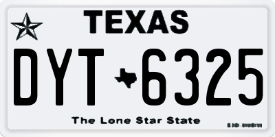 TX license plate DYT6325