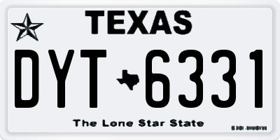 TX license plate DYT6331
