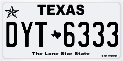 TX license plate DYT6333