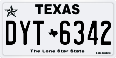 TX license plate DYT6342