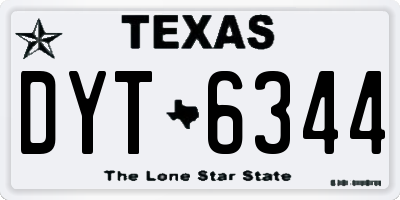 TX license plate DYT6344