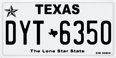 TX license plate DYT6350