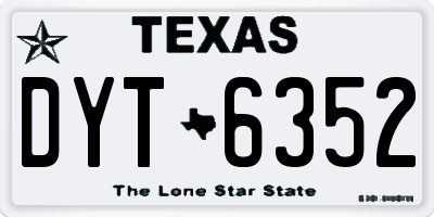 TX license plate DYT6352