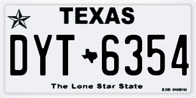 TX license plate DYT6354