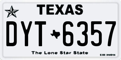 TX license plate DYT6357