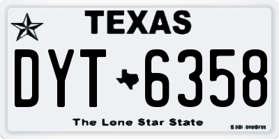 TX license plate DYT6358