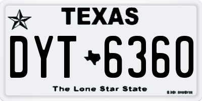 TX license plate DYT6360