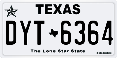 TX license plate DYT6364