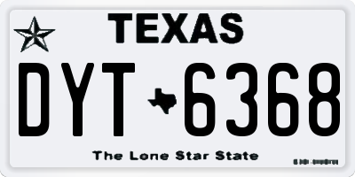 TX license plate DYT6368