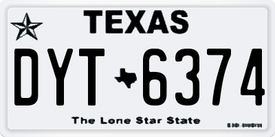 TX license plate DYT6374