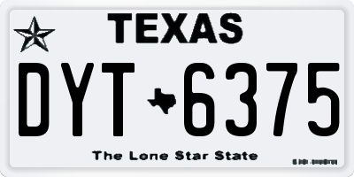 TX license plate DYT6375