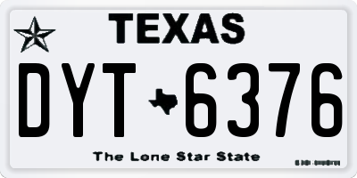 TX license plate DYT6376