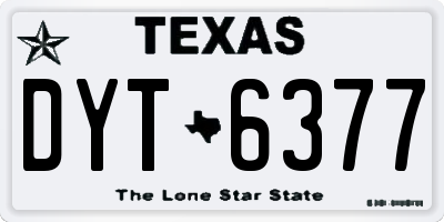 TX license plate DYT6377