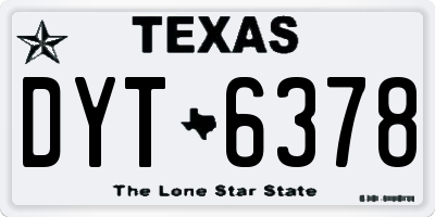 TX license plate DYT6378