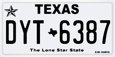 TX license plate DYT6387