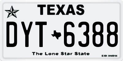 TX license plate DYT6388