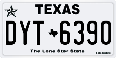 TX license plate DYT6390