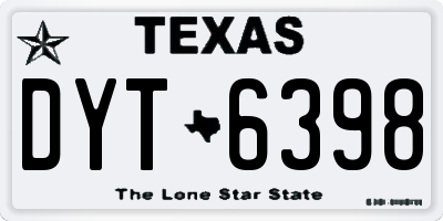 TX license plate DYT6398